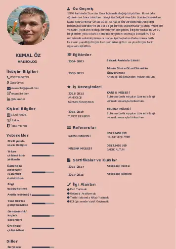 Arkeolog Cv Örnekleri cv indir